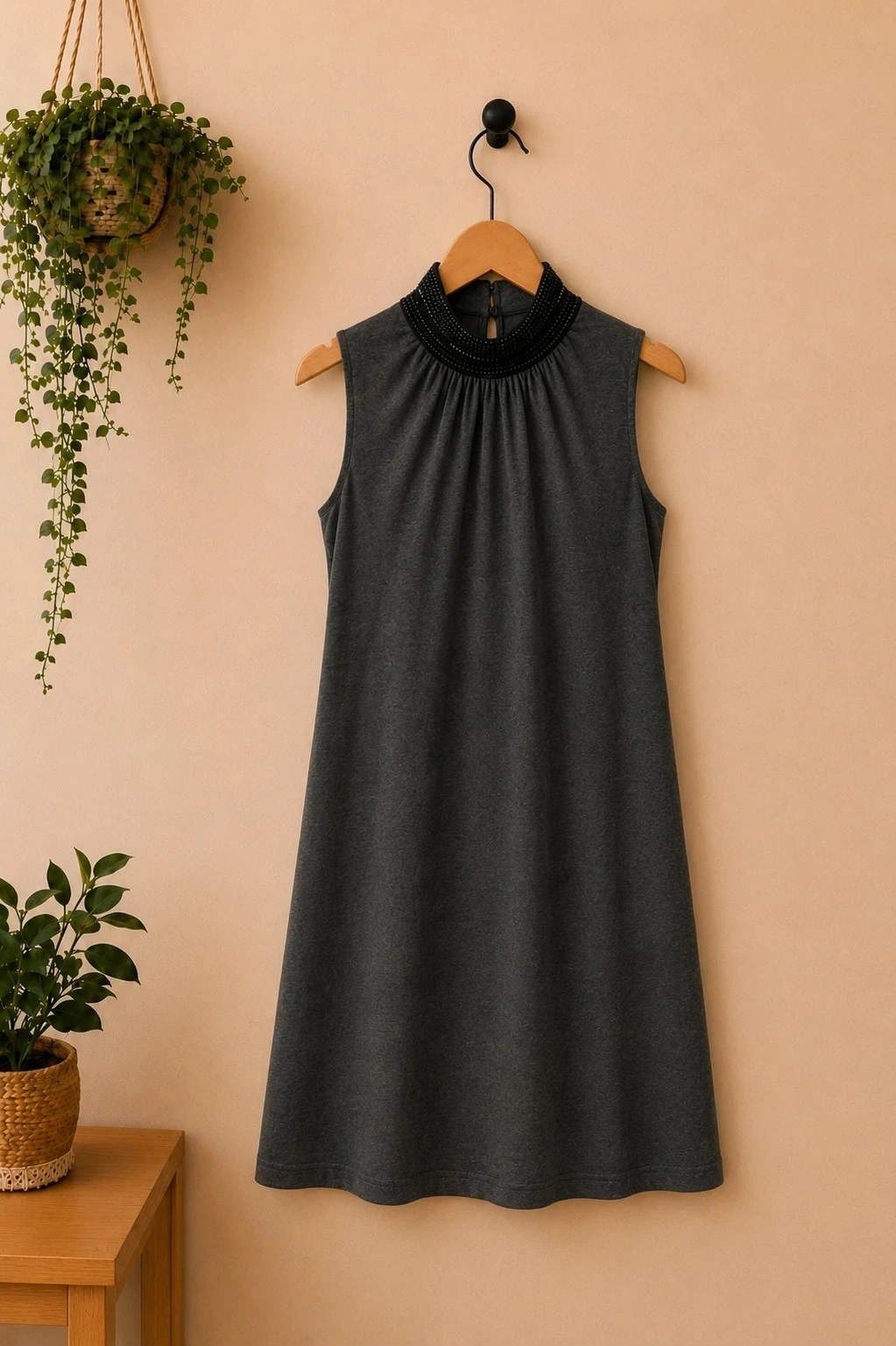 Vestido fluido estampado azul y blanco – photo 3